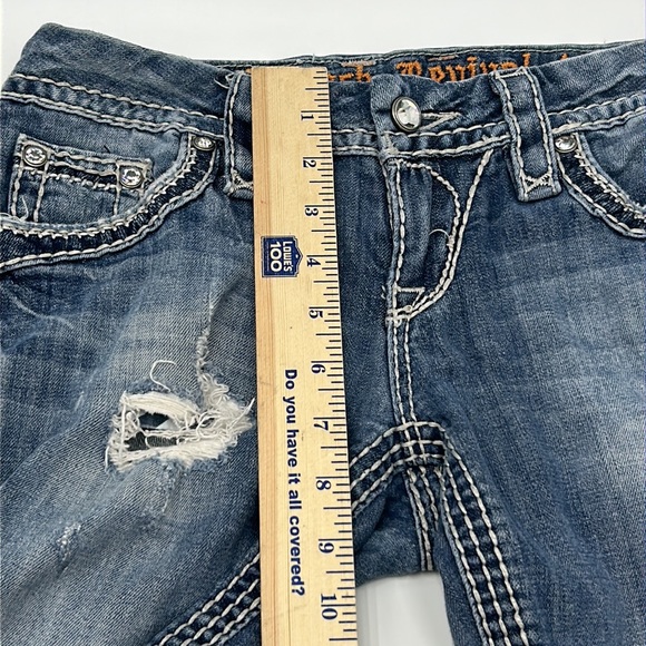 ROCK REVIVAL WOMEN SIZE 26x30 DONNA BOOTCUT JEANS DISTRESSED DENIM JEANS BLUE - Picture 10 of 14